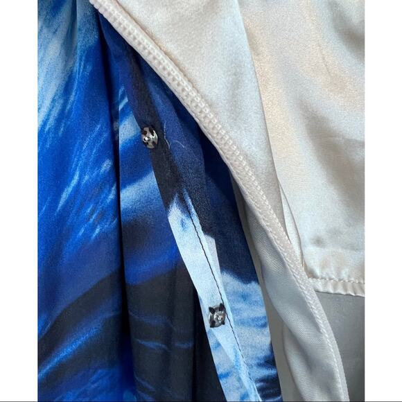 BCBGMaxAzria Cobalt Combo Draped Maxi Dress Size 2 - Picture 10 of 16